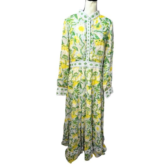 NEW CK BRADLEY annabelle maxi dress in falconer yellow and green - Picture 2 of 13
